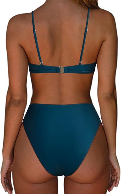SUUKSESS High Waisted String Bikini – Sexy Cutout Two Piece Swimsuit Set