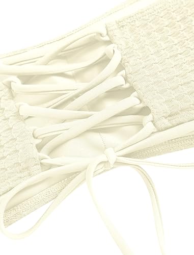 ZAFUL High Cut Bandeau Bikini Set – Strapless Solid Color 2 Piece Swimsuit
