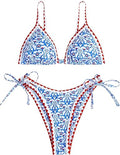 ZAFUL Boho Floral String Bikini – High Cut Thong Swimsuit Two Piece Set
